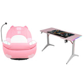 GamerTek Chill Pod - Pink Edition with Gamax RGB Carbon Fiber Gaming Table