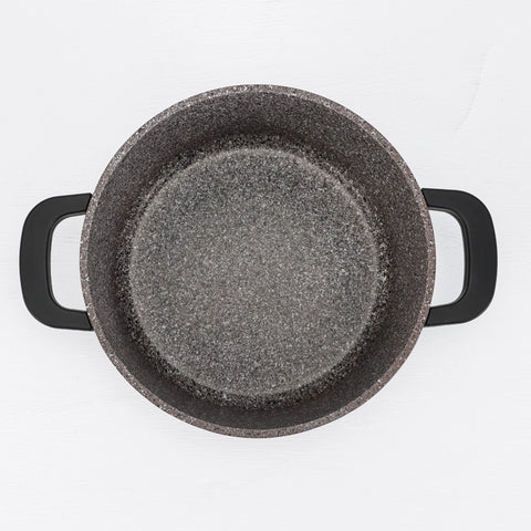 دايو طقم قدور جرانيت من سلسلة دايو ايه أس، 11 قطع (قدر 32, 28, 24 سم, مقلاة 26سم, طاجن 20 سم) مع 8 مقابض سيلكون وحافظة طعام سعة 6 لتر مجانا