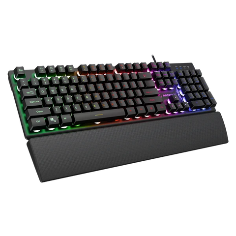 Rampage FORTUNA KM-RX7 Keyboard and Mouse Combo - US Layout USB 6400 DPI - Black