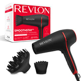 Revlon, SmoothStay Coconut Oil Infused Hair Dryer 2000W with Smoothing Concentrator & Volumising Diffuser – Shiny, Smooth Hair