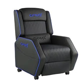 Gamax Gaming Sofa XL Black & Blue Recliner (Assembly not included)