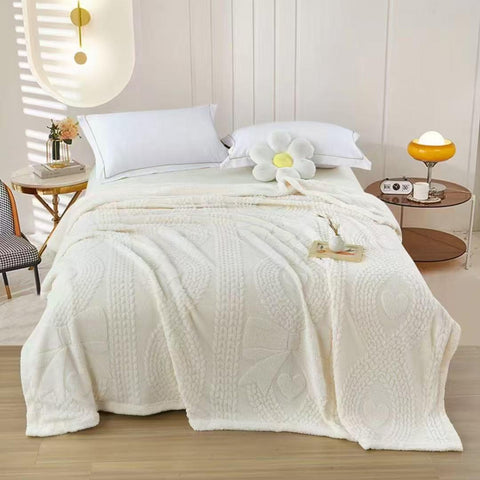 Premium Soft Sherpa Blanket with Zippered Cover, Abstract 3D Design, 200 × 230 cm