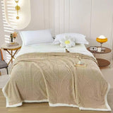 Premium Soft Sherpa Blanket with Zippered Cover, Abstract 3D Design, 200 × 230 cm