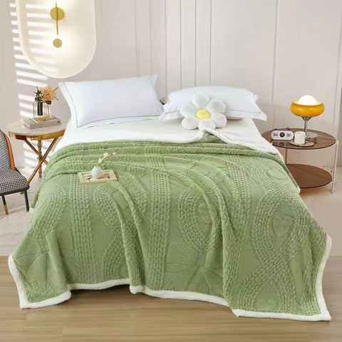 Premium Soft Sherpa Blanket with Zippered Cover, Abstract 3D Design, 200 × 230 cm