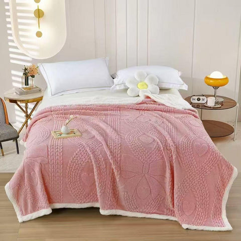 Premium Soft Sherpa Blanket with Zippered Cover, Abstract 3D Design, 200 × 230 cm