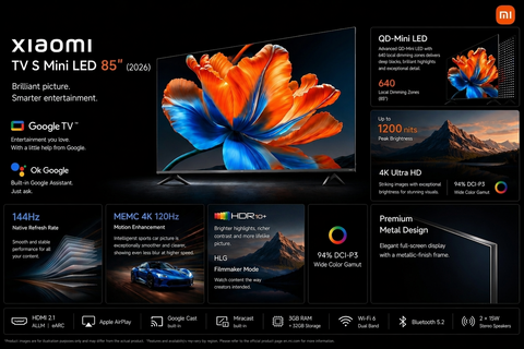 Xiaomi TV S Mini LED 85" 2026 – 4K, 144Hz Smart TV