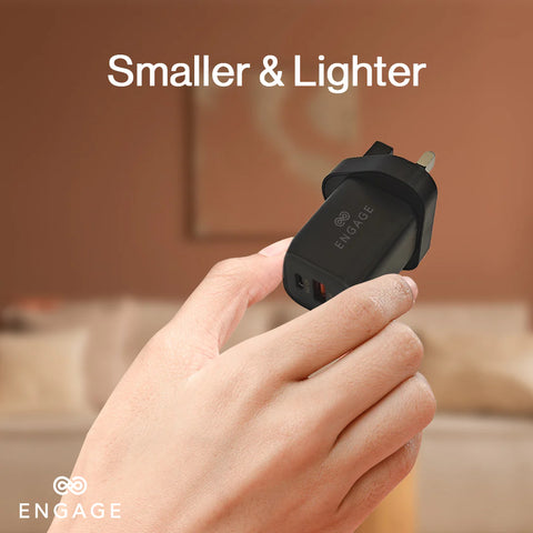Engage, Dual Port Quick Power Adapter/Charger (33W) – Black