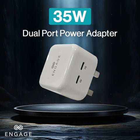 Engage, Dual USB-C Port Power Adapter (35W)