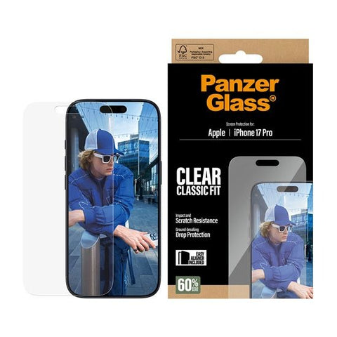PanzerGlass  Screen Protector iPhone 17, 17 Pro, 17 Air, 17 Pro Max |  Classic Fit w. Easy Aligner