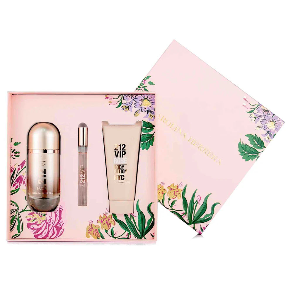Carolina Herrera 212 Vip Rose Gift Set For Her - 100 ml - 3 Pcs Set Carolina Herrera 212 Vip Rose Gift Set For Her - 100 ml - 3 Pcs Set