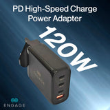 Engage, 4-Port GaN Travel Charger/Adapter (120W)