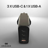 Engage, 4-Port GaN Travel Charger/Adapter (120W)