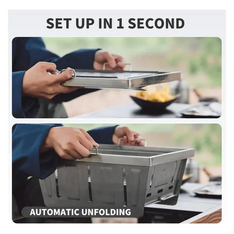 Naturehike Stainless Steel Folding Grill - Stainless Steel / Small