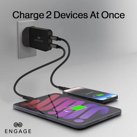 Engage, Foldable Dual USB-C Power Adapter (65W)