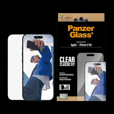 PanzerGlass  Screen Protector iPhone 17, 17 Pro, 17 Air, 17 Pro Max |  Classic Fit w. Easy Aligner