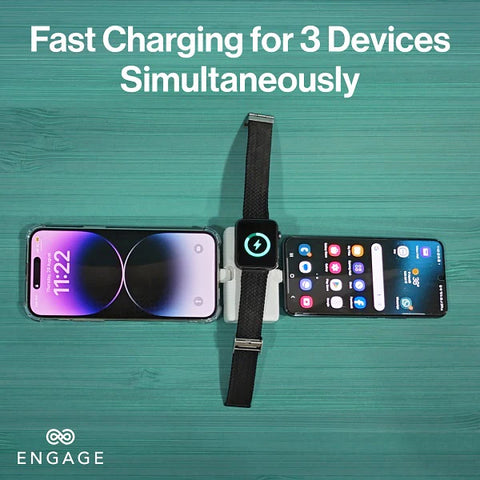 Engage, Portable Dual Port Lightning/USB-C & Watch Charging Power Bank (5000mAh)