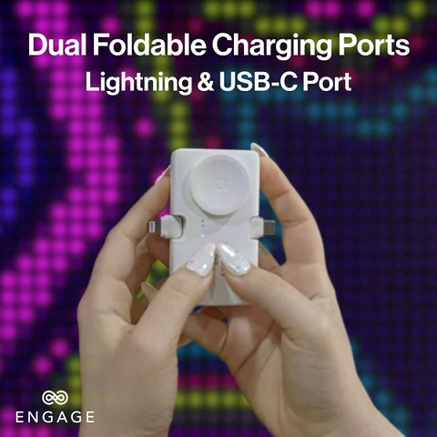 Engage, Portable Dual Port Lightning/USB-C & Watch Charging Power Bank (5000mAh)