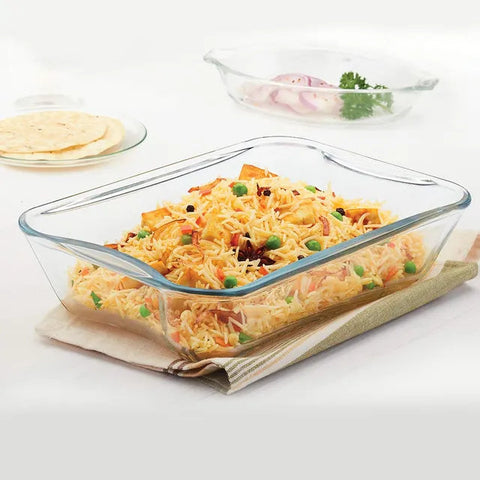 Borosil Rectangular Clear Glass Baking Dish – 2.5 L