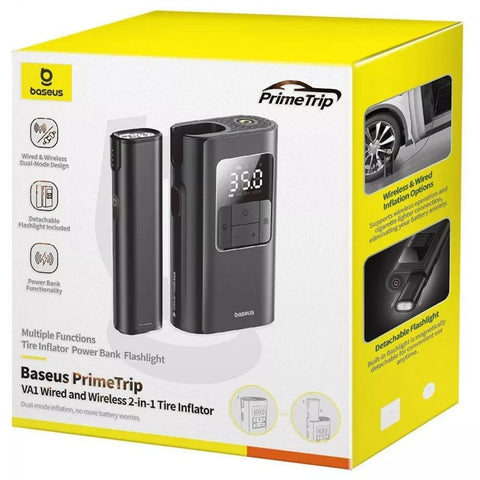 Baseus PrimeTrip VA1 Wired and Wireless 2-in-1 Tire Inflator - Black