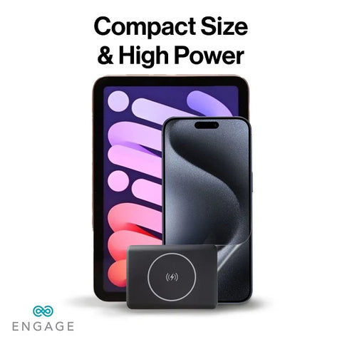 Engage, Compact Wireless Magnetic Power Bank (10000mAh) with USB-C Cable & LED Display (45W)