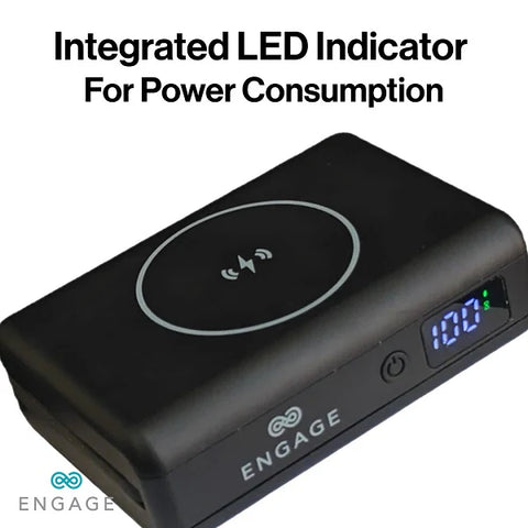 Engage, Compact Wireless Magnetic Power Bank (10000mAh) with USB-C Cable & LED Display (45W)