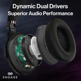Engage Over-Ear Wireless Hybrid ANC Headphones – Dual Drivers, 70H Playtime, Transparency Mode