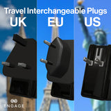 Engage, Power Adapter with Interchangeable UK/EU Plug & 4 Ports (100W)