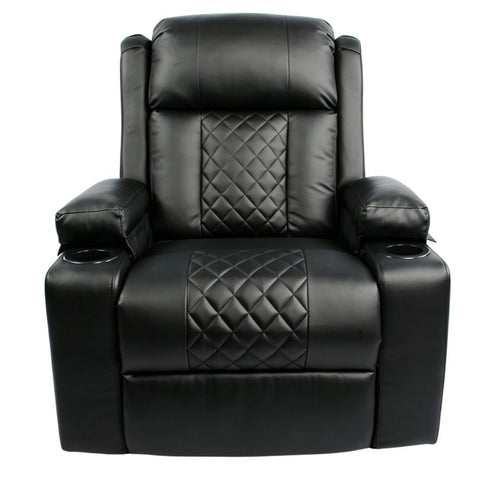 Black Bull Premium Sofa Swivel Rocker Recliner Size (H:107 W: 86 cm) โ PU Black (Free Delivery and Installation)
