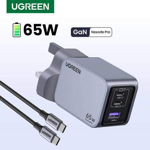 UGREEN Nexode Pro 65W 3-Port GaN Fast Charger UK 25872
