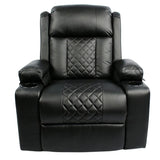 Black Bull Premium Sofa Swivel Rocker Recliner Size (H:107 W: 86 cm) โ PU Black (Free Delivery and Installation)