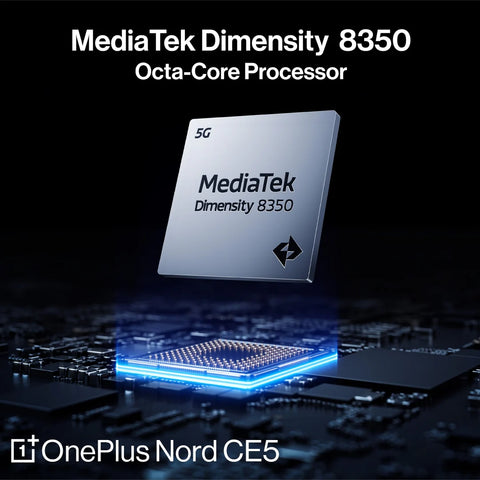 ون بلس نورد CE5 5G – شاشة AMOLED مقاس 6.77 بوصة بمعدل تحديث 120Hz، ذاكرة RAM بسعة 8GB، سعة تخزين 256GB، معالج Dimensity 8350، شحن سريع بقوة 80 واط