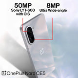 ون بلس نورد CE5 5G – شاشة AMOLED مقاس 6.77 بوصة بمعدل تحديث 120Hz، ذاكرة RAM بسعة 8GB، سعة تخزين 256GB، معالج Dimensity 8350، شحن سريع بقوة 80 واط