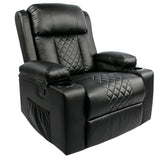 Black Bull Premium Sofa Swivel Rocker Recliner Size (H:107 W: 86 cm) โ PU Black (Free Delivery and Installation)