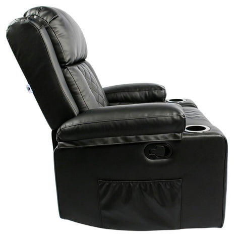 Black Bull Premium Sofa Swivel Rocker Recliner Size (H:107 W: 86 cm) โ PU Black (Free Delivery and Installation)