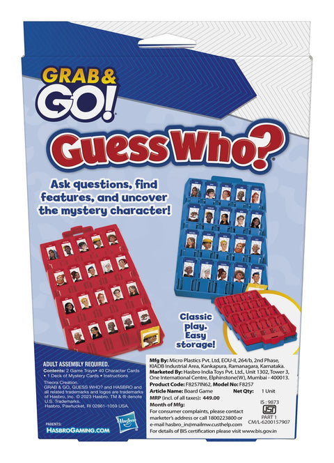 Hasbro F8257, Guess Who Grab and Go, Classic Game