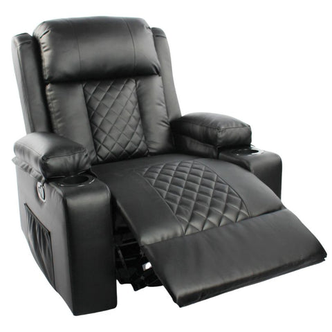Black Bull Premium Sofa Swivel Rocker Recliner Size (H:107 W: 86 cm) โ PU Black (Free Delivery and Installation)
