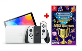 Bundle: Nintendo Switch OLED Model white joycon with Nintendo World Championships NES Edition