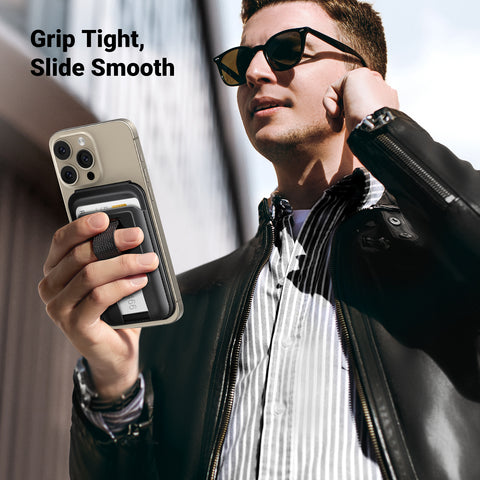 UGREEN 45166, Magnetic Wallet with Stand with Finger Loop Grip - Black