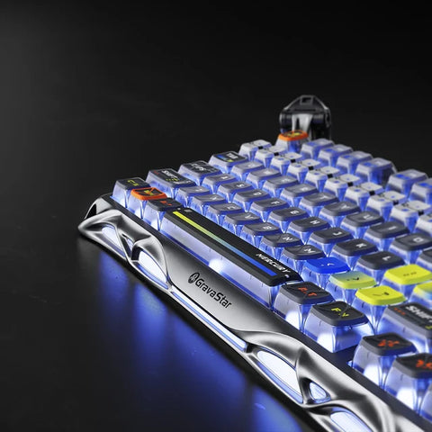 GravaStar Mercury K1 Pro 75% Wireless Mechanical Gaming Keyboard-Interstellar Silver