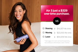 Ulike Air 3 IPL Laser Hair Removal, For Women and Men, With Sapphire Ice-Cooling System, Painless & Long-Lasting Result, Flat Head Window for Body& Face Usage, Visible Result in 3 Weeks