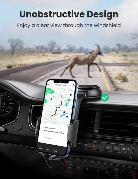 UGREEN LP405, Waterfall-Shaped Suction Cup Phone Mount - Black