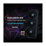 LIAN LI, Hydro-Shift LCD AIO 360mm Liquid CPU Cooler with 2.88" IPS LCD Screen - Black