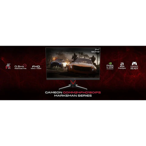 GameOn GOMM24FHD180IPS, Marksman Series 24" FHD, 180Hz, MPRT 0.5ms, HDMI 2.1, Fast IPS Gaming Monitor (Supports PS5) - Black