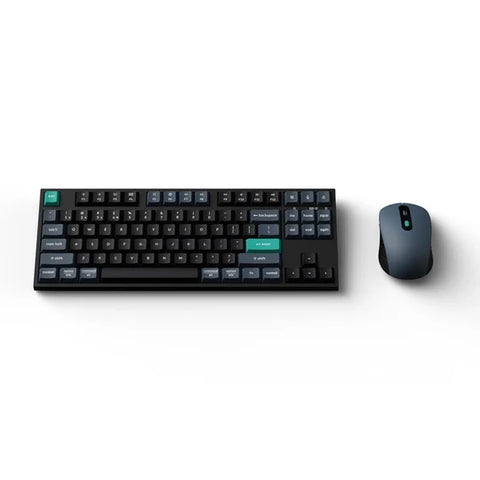 Keychron B33 Keyboard and BM25 Mouse Wireless Combo, 80% TKL, Black/Green - Arabic Layout