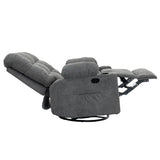 Black Bull Premium Sofa Swivel Rocker Recliner Size (H:101 W: 89.5 cm)- Fabric Dark Grey (Free Delivery and Installation)