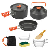 3-Piece Aluminium Camping Cookware Set with Pot, Pan, Teapot & Storage Bag