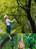 3-in-1 Portable Electric Cordless Pruning Shear & Chainsaw with Telescopic Pole & 2 Batteries