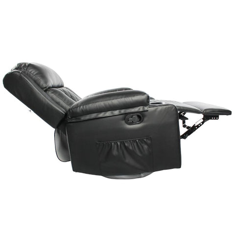 Black Bull Premium Sofa Swivel Rocker Recliner Size (H:107 W: 86 cm) โ PU Black (Free Delivery and Installation)