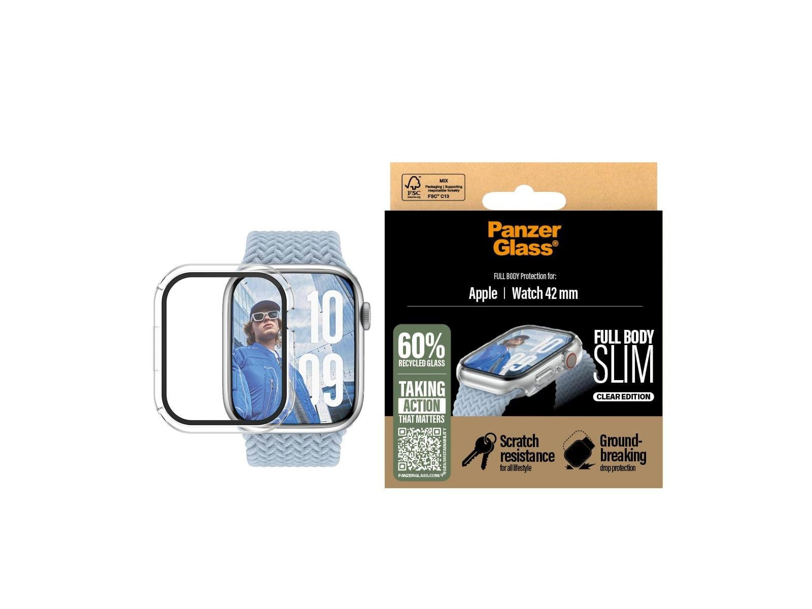 PanzerGlass® 3713, Screen Protector Snappie Full Body Slim Transparent | Apple Watch 42mm '24 PanzerGlass® 3713, Screen Protector Snappie Full Body Slim Transparent | Apple Watch 42mm '24