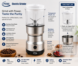 PURE 2-in-1 Electric Kitchen Grinder for Coffee, Nuts, Grains & Spices – 350 W